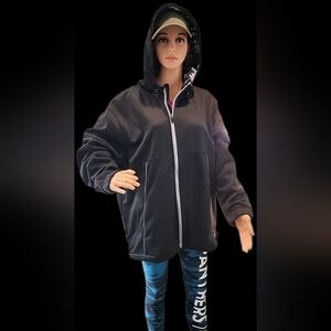 Black Graphic Hoodie And1 Men's and Big Men's Jumpshot Graffiti Jacket